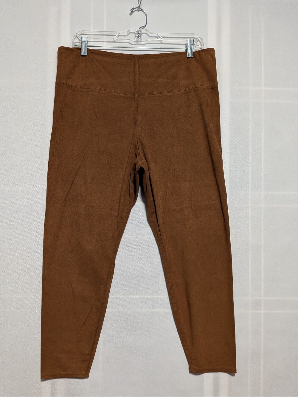 Soft Surroundings Women's Faux Suede Pull-On Leggings in the color Saddle Size L